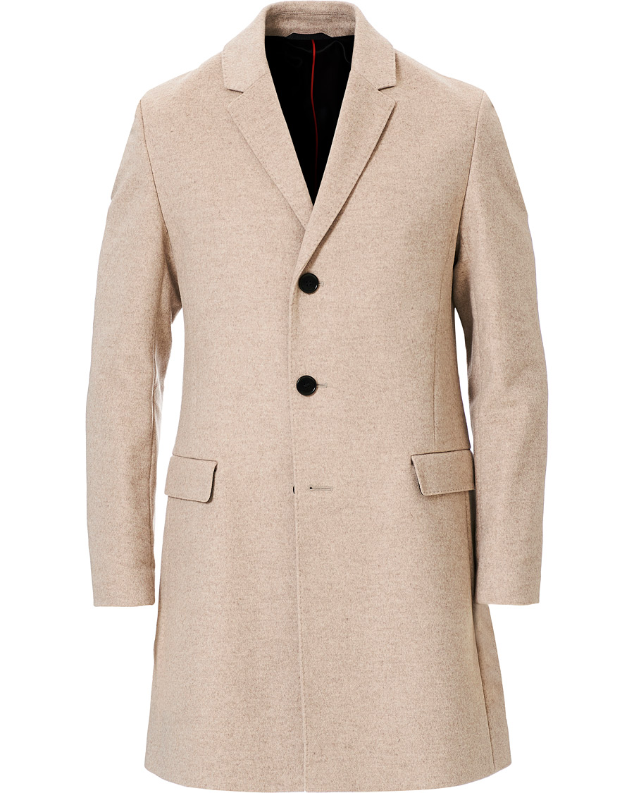 Herre | Jakker | HUGO | Migor Wool Coat Light Beige