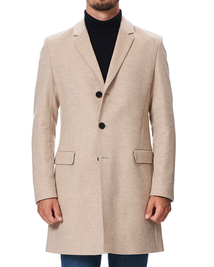 Herre | Jakker | HUGO | Migor Wool Coat Light Beige