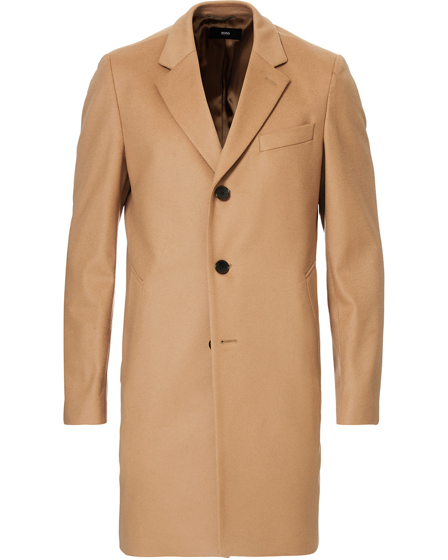 Herre | Jakker | BOSS BLACK | BOSS Nye Wool/Cashmere Coat Medium Beige