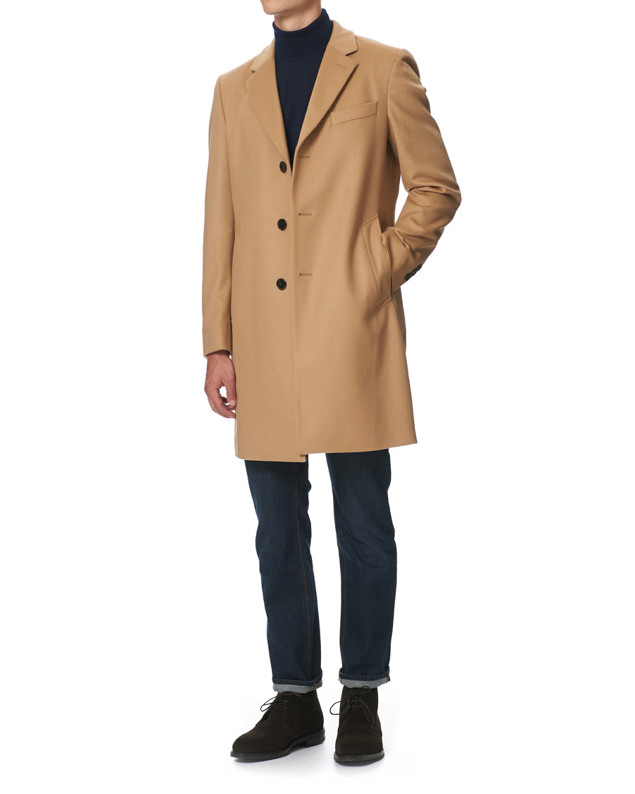 Herre | Jakker | BOSS BLACK | BOSS Nye Wool/Cashmere Coat Medium Beige