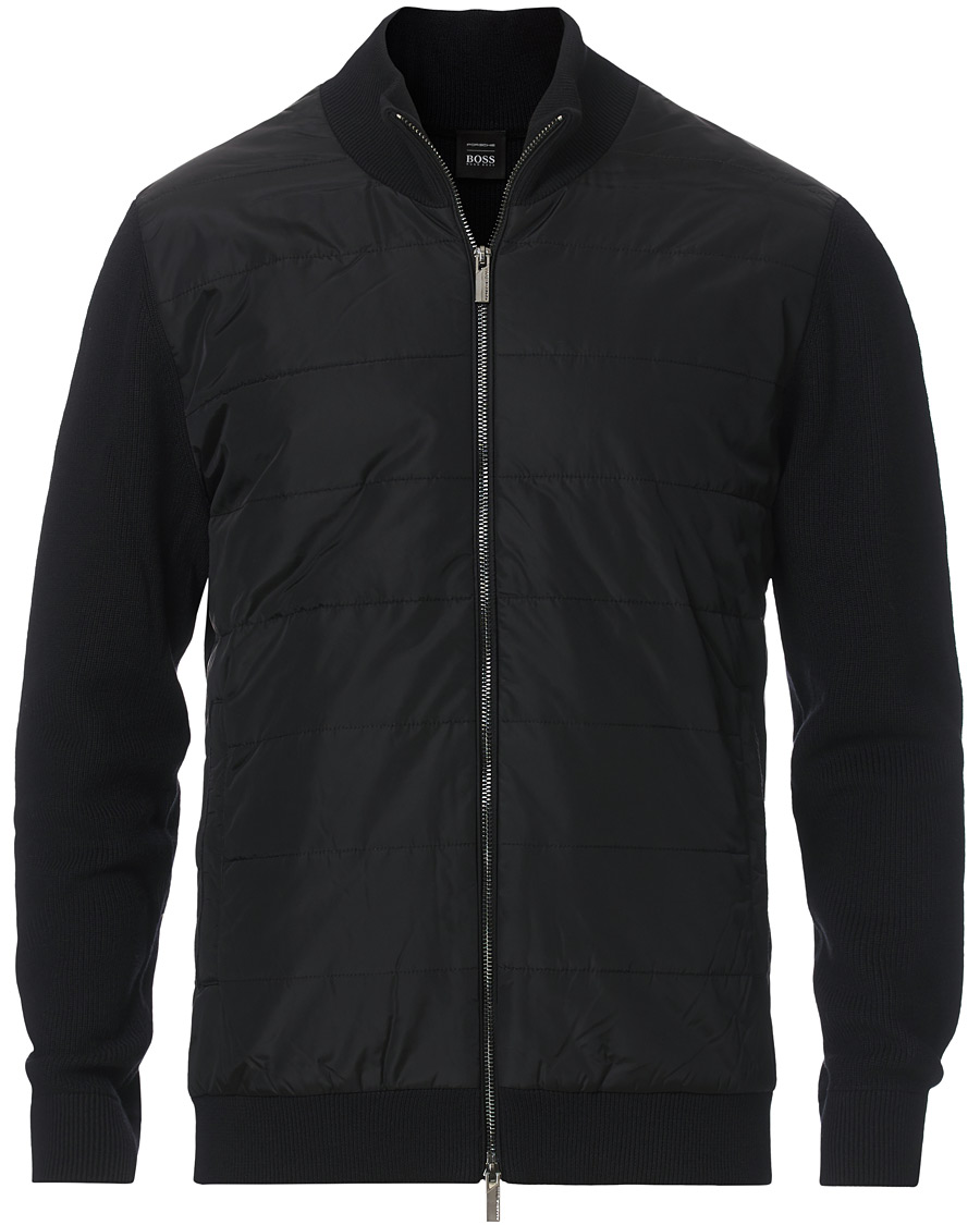 Herre | Trøjer | BOSS BLACK | BOSS Porsche Capsule Mandor Hybrid Full Zip Black