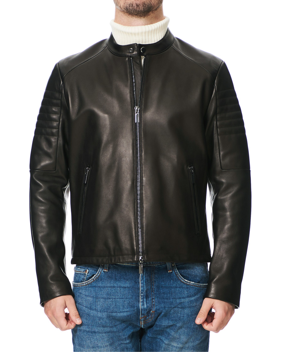 Herre | Jakker | BOSS BLACK | BOSS Porsche Capsule Noptem Leather Jacket Black