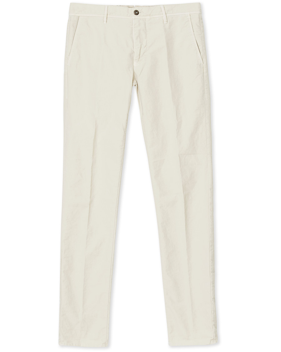 Herre | Bukser | Incotex | Slim Fit Garment Dyed Washed Slacks Off White