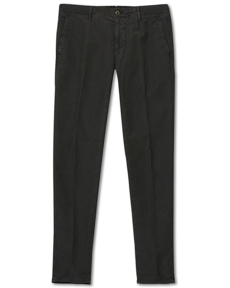 Herre | Bukser | Incotex | Slim Fit Garment Dyed Washed Slacks Black