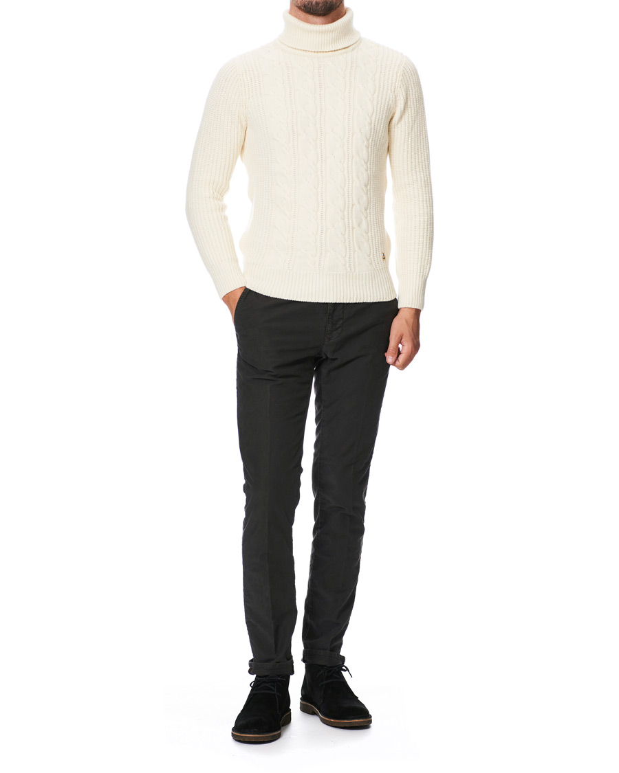 Herre | Bukser | Incotex | Slim Fit Garment Dyed Washed Slacks Black