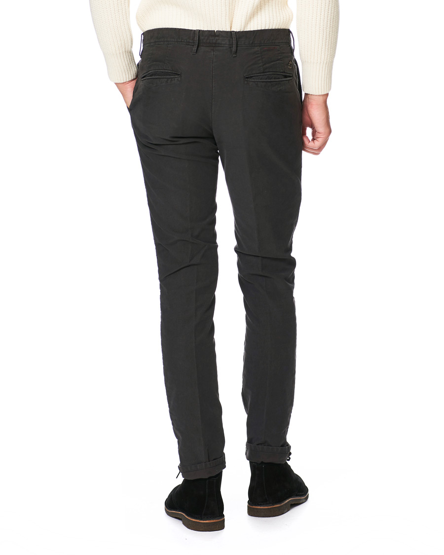 Herre | Bukser | Incotex | Slim Fit Garment Dyed Washed Slacks Black