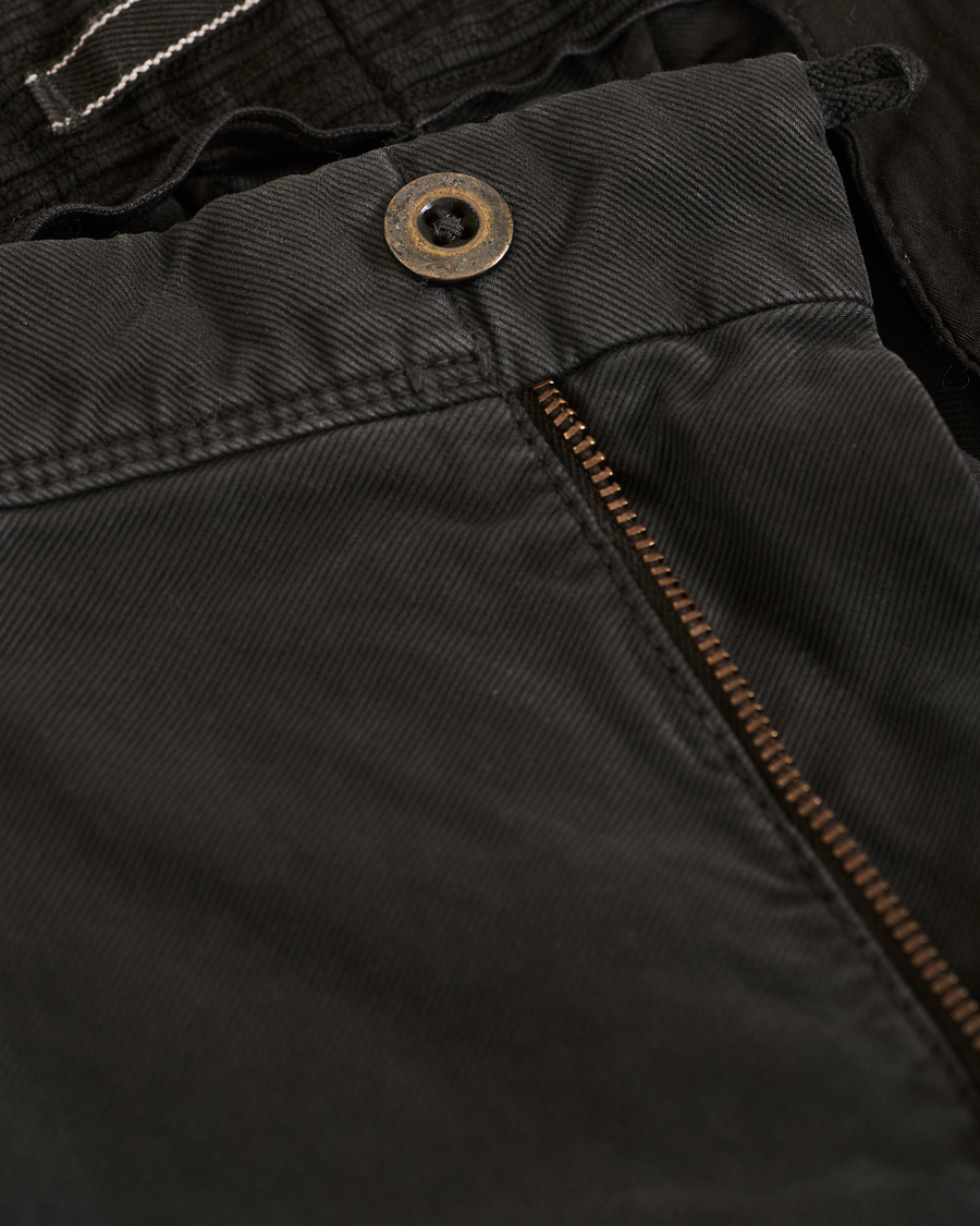 Herre | Bukser | Incotex | Slim Fit Garment Dyed Washed Slacks Black