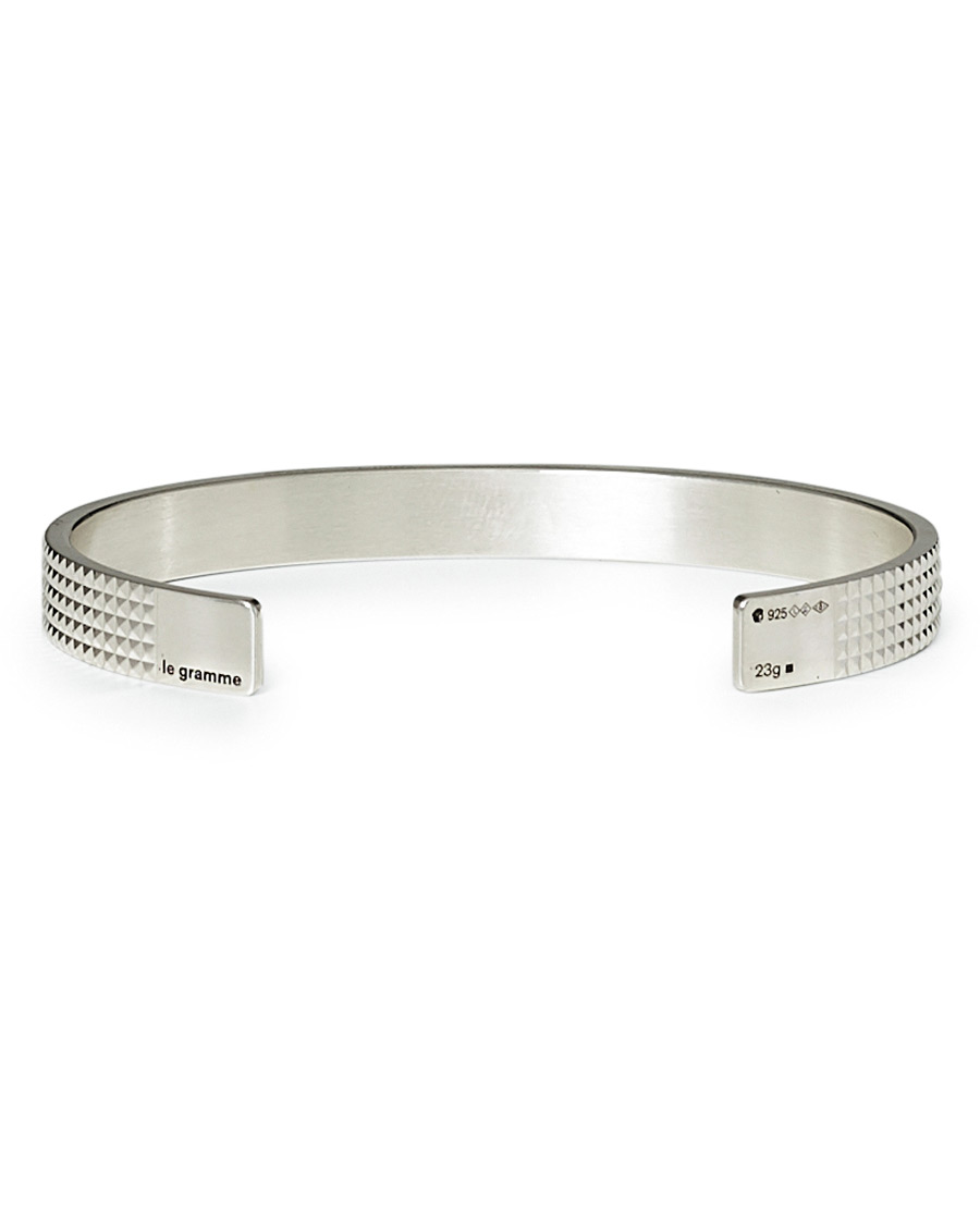 Herre | LE GRAMME Guilloche Pyramid Bracelet Sterling Silver 23g | LE GRAMME | Guilloche Pyramid Bracelet Sterling Silver 23g