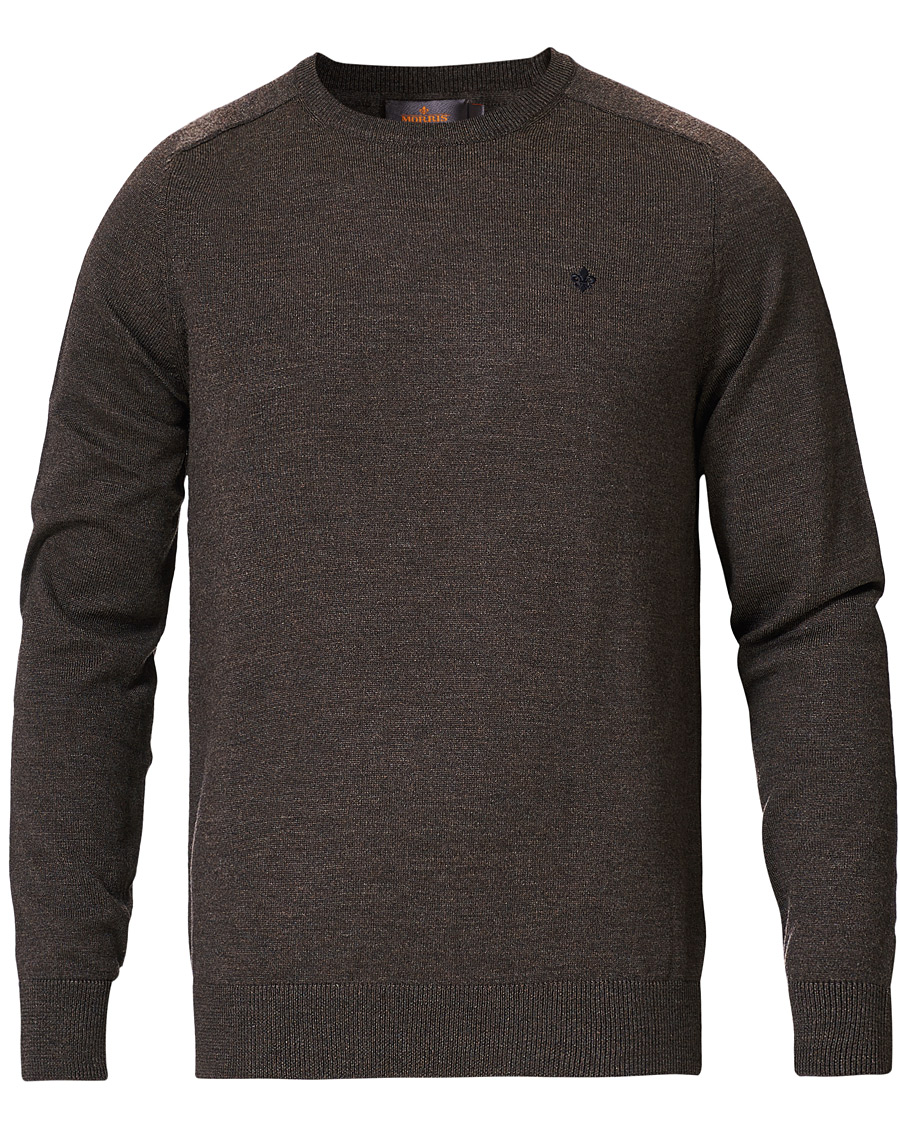 Herre | Trøjer | Morris | Merino Crew Neck Dark Brown XXL