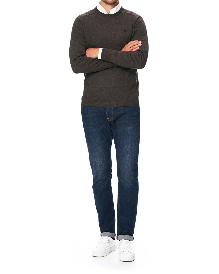 Herre | Trøjer | Morris | Merino Crew Neck Dark Brown XXL
