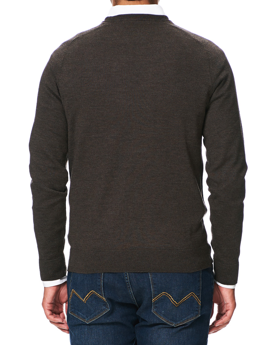 Herre | Trøjer | Morris | Merino Crew Neck Dark Brown XXL