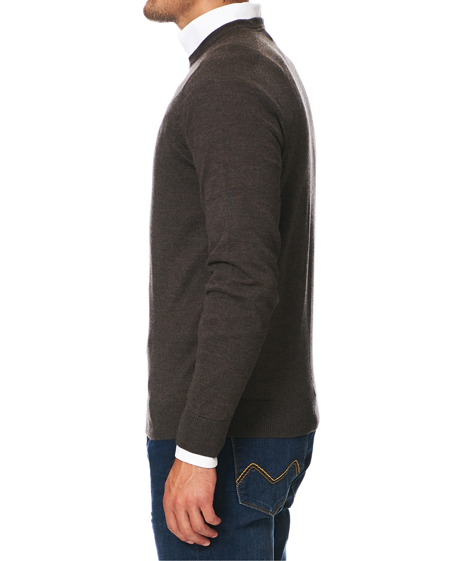 Herre | Trøjer | Morris | Merino Crew Neck Dark Brown XXL