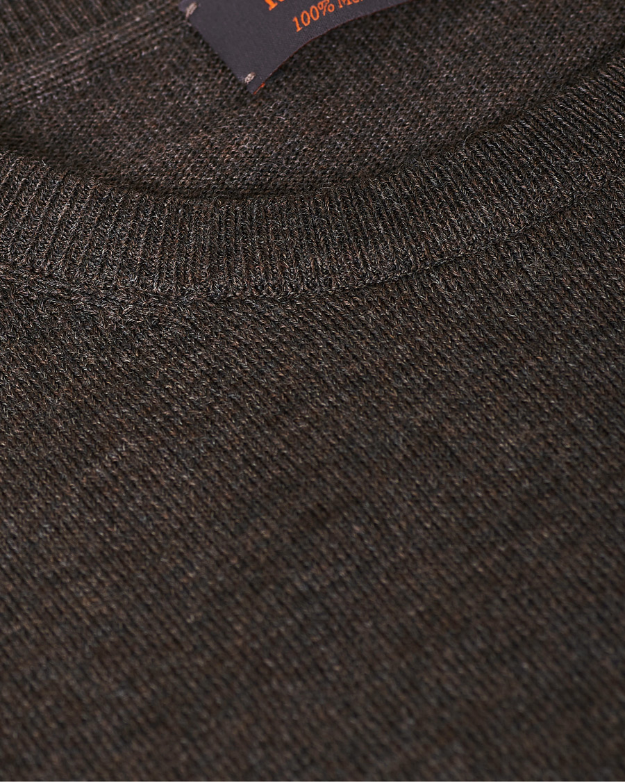 Herre | Trøjer | Morris | Merino Crew Neck Dark Brown XXL