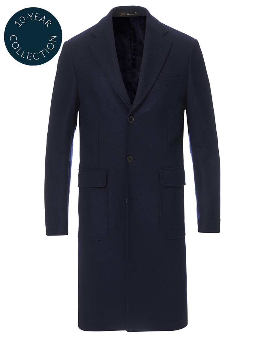 Herre | Jakker | Morris Heritage | Structured Wool Patch Pocket Coat Navy