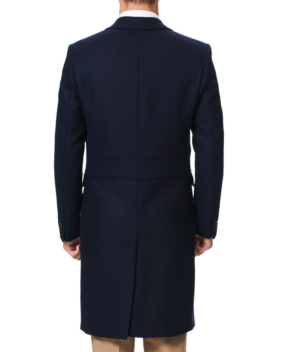 Herre | Jakker | Morris Heritage | Structured Wool Patch Pocket Coat Navy