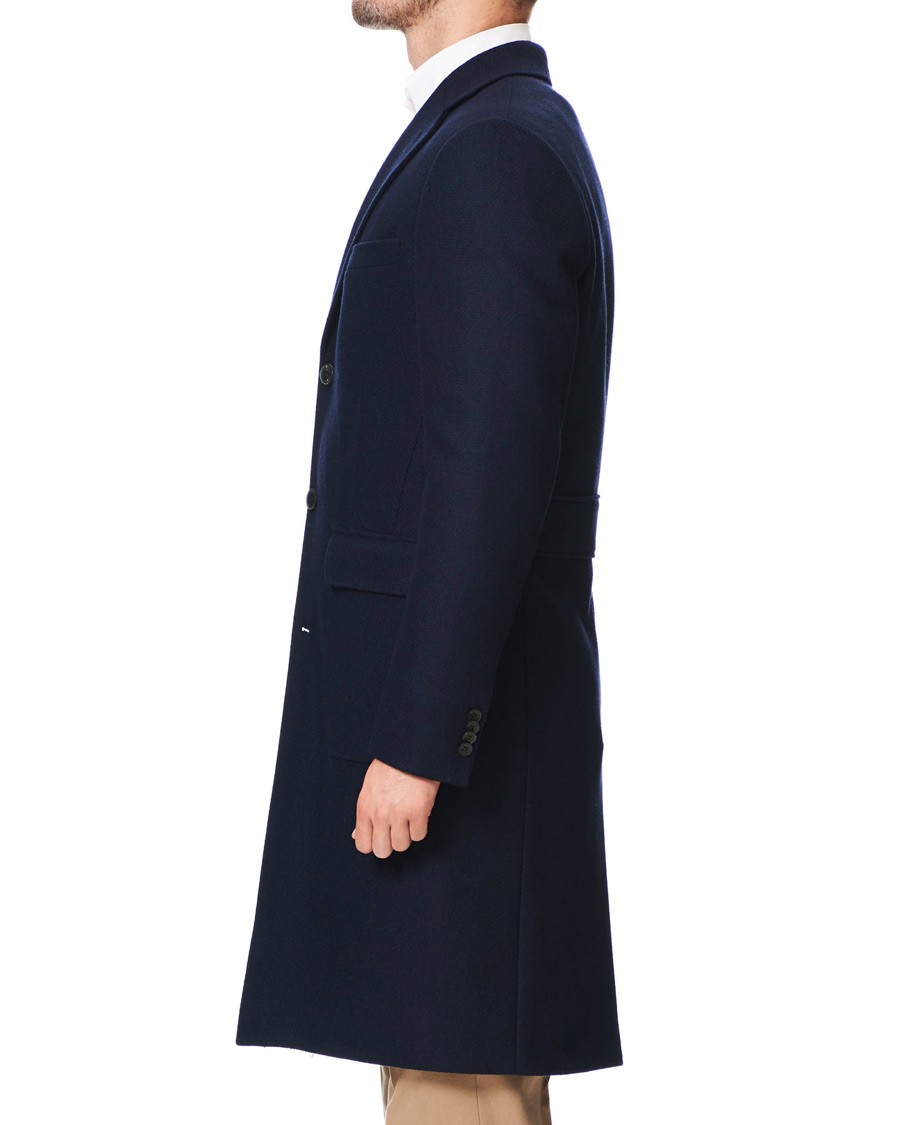 Herre | Jakker | Morris Heritage | Structured Wool Patch Pocket Coat Navy