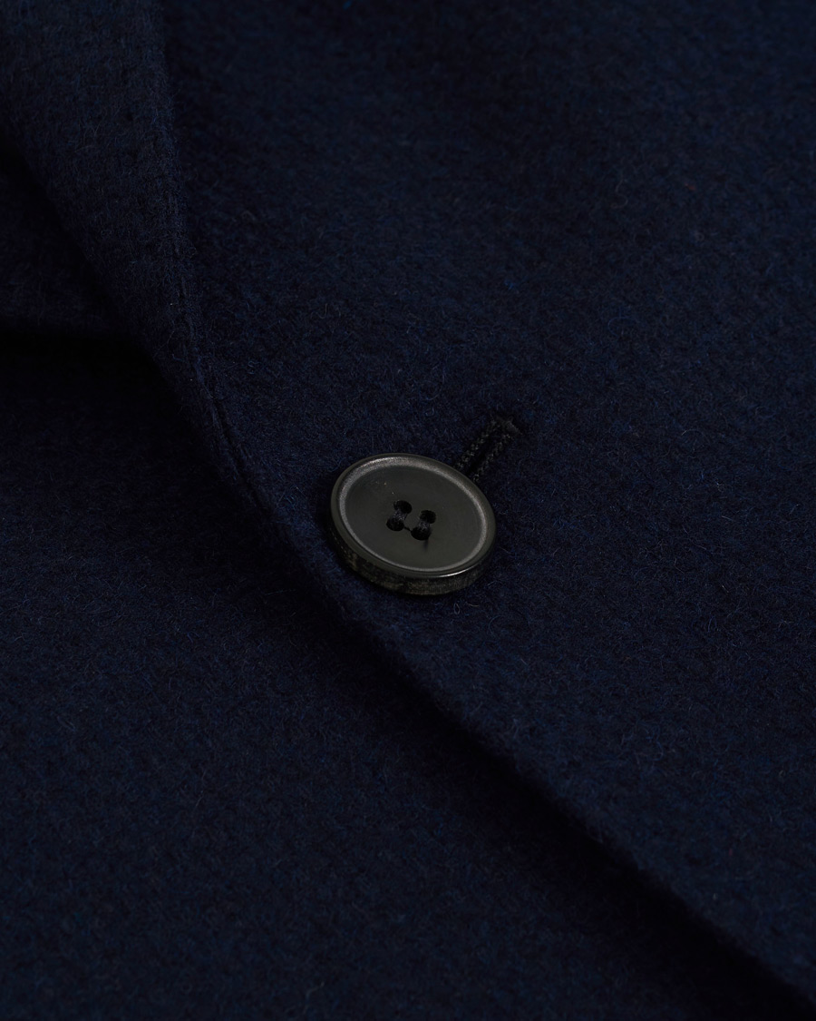 Herre | Jakker | Morris Heritage | Structured Wool Patch Pocket Coat Navy