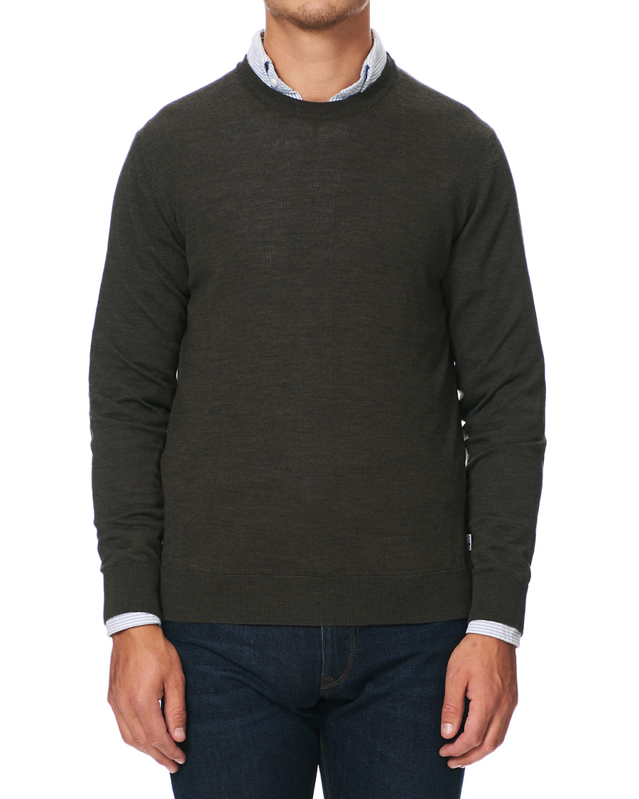 Herre | Trøjer | NN07 | Ted Merino Crew Neck Pullover Army Green