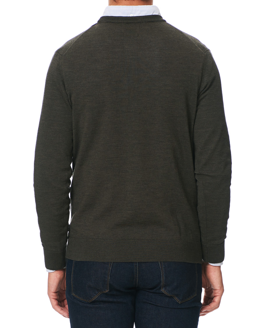 Herre | Trøjer | NN07 | Ted Merino Crew Neck Pullover Army Green