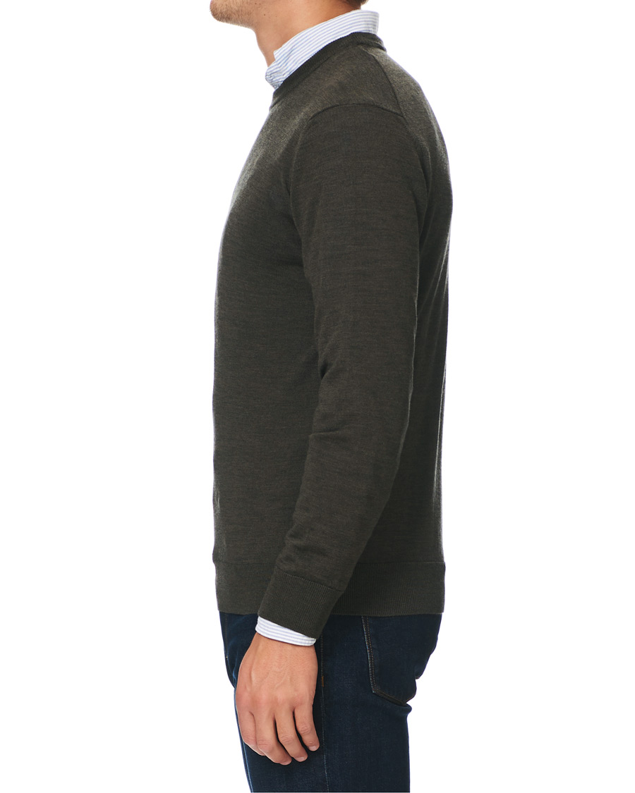 Herre | Trøjer | NN07 | Ted Merino Crew Neck Pullover Army Green