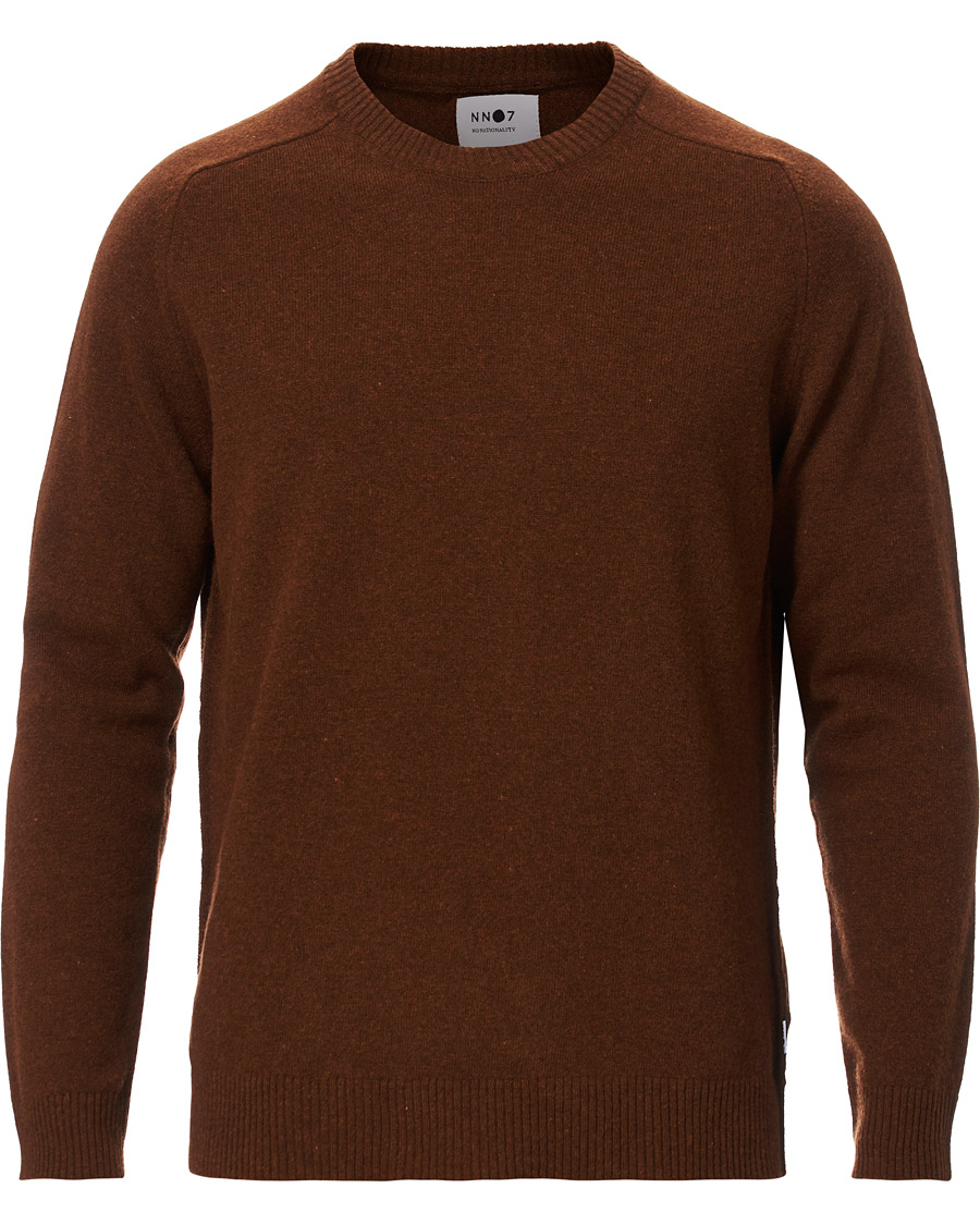 Herre | Trøjer | NN07 | Edward Wool Crew Neck Pullover Canela Brown