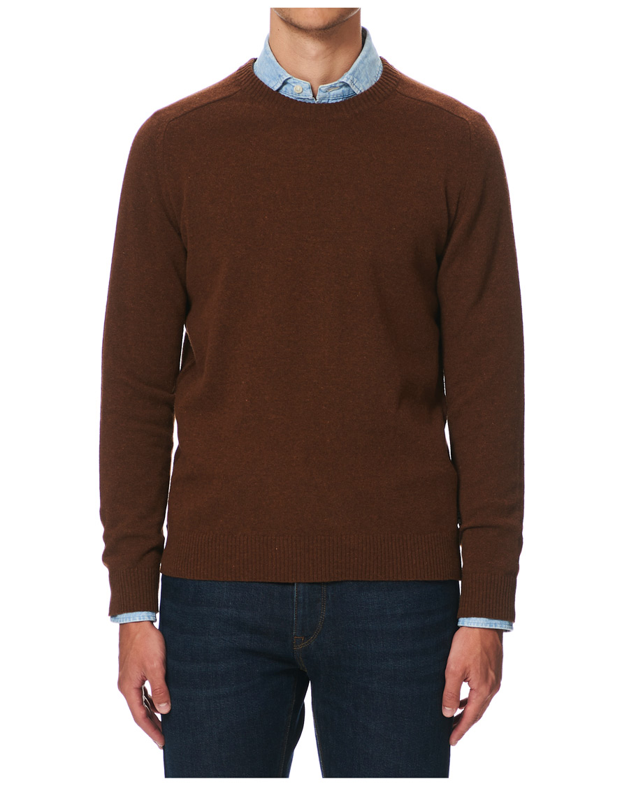 Herre | Trøjer | NN07 | Edward Wool Crew Neck Pullover Canela Brown