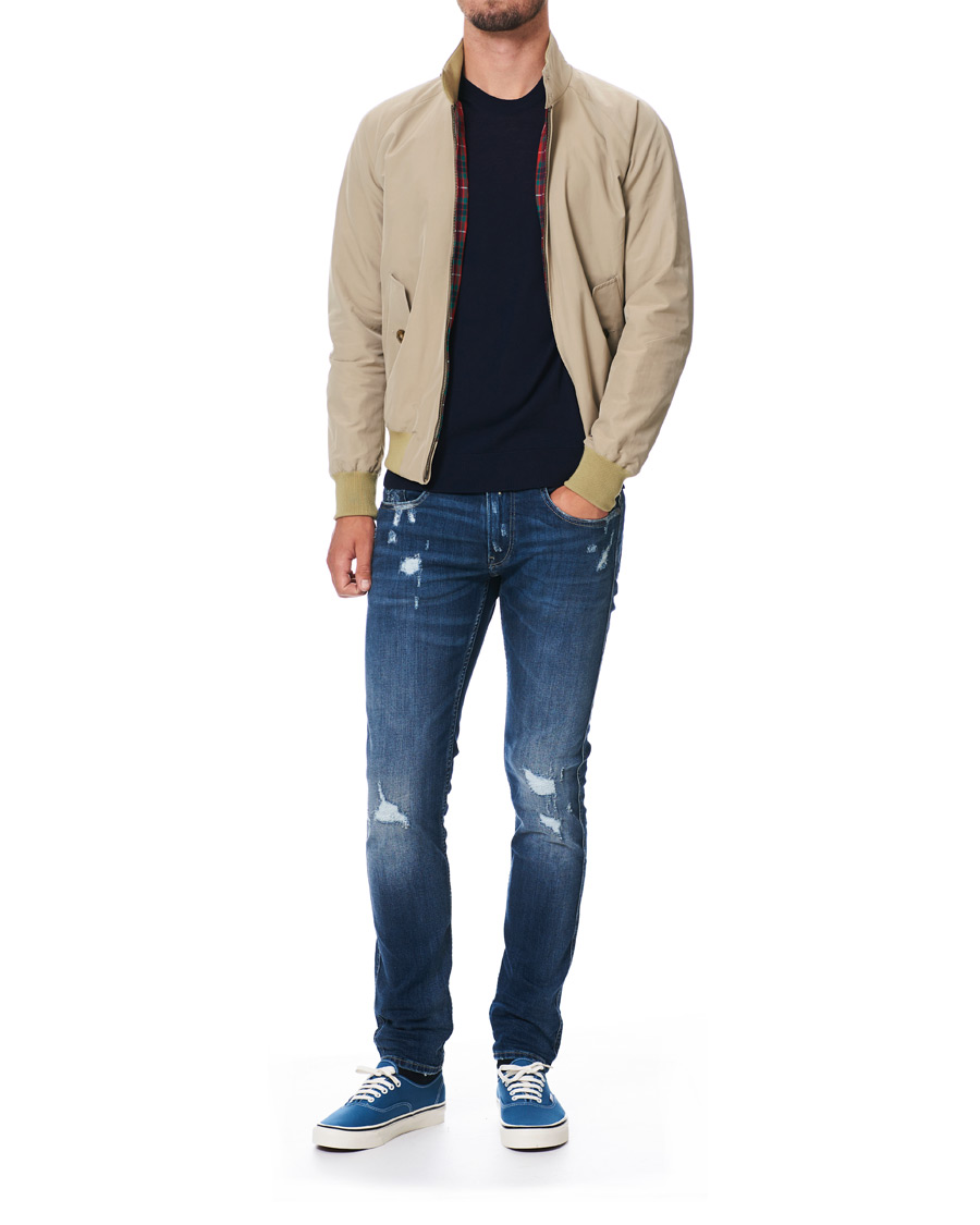 Herre | Jeans | Replay | Anbass Superstretch Destroyed Jeans Blue