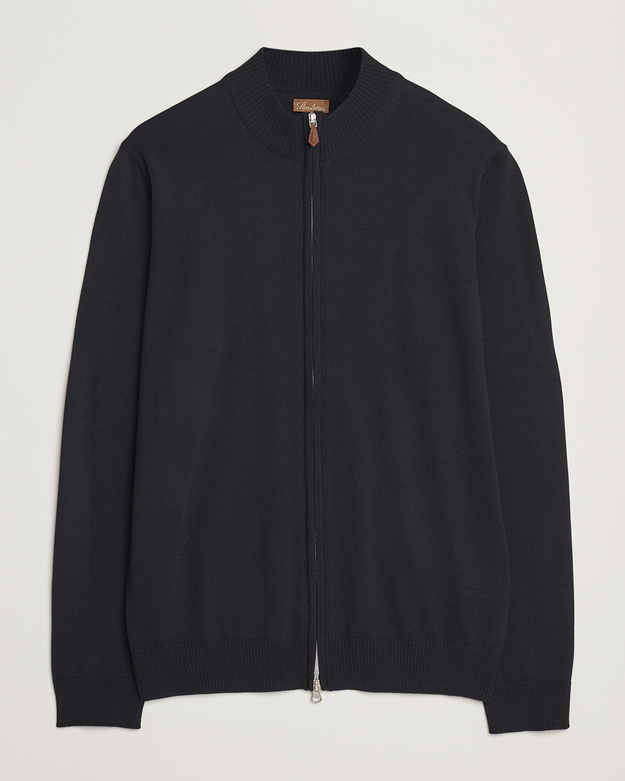 Herre | Trøjer | Stenströms | Merino Full Zip Black