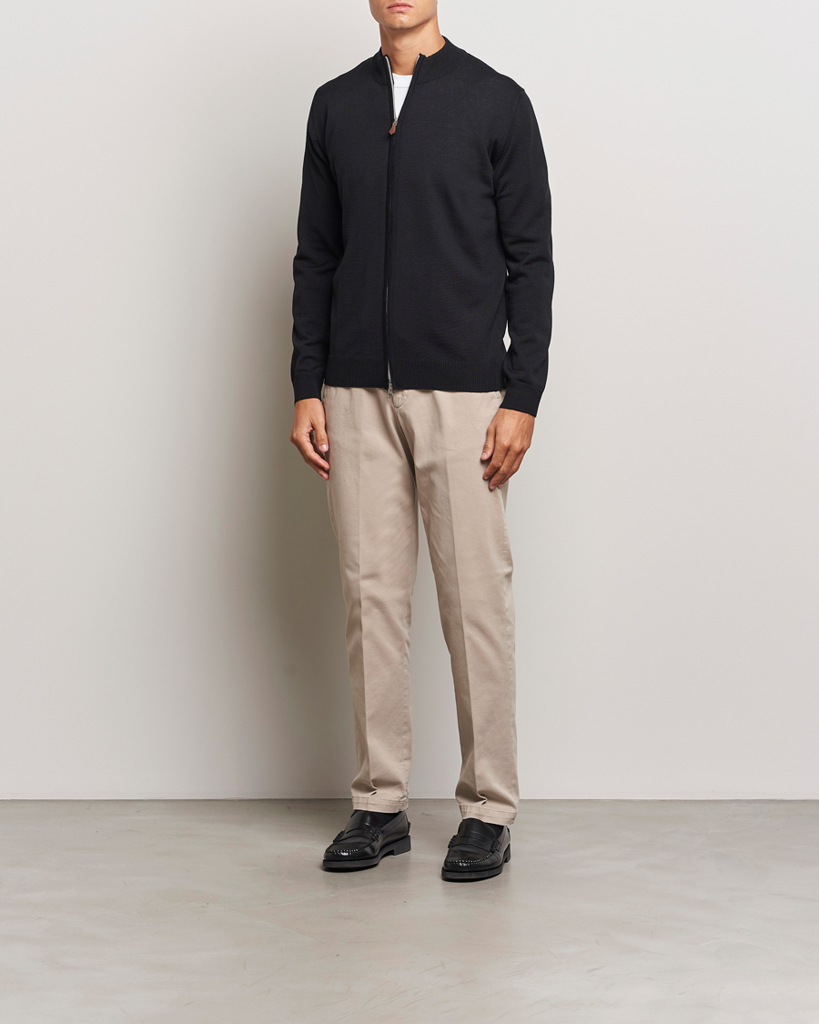Herre | Trøjer | Stenströms | Merino Full Zip Black