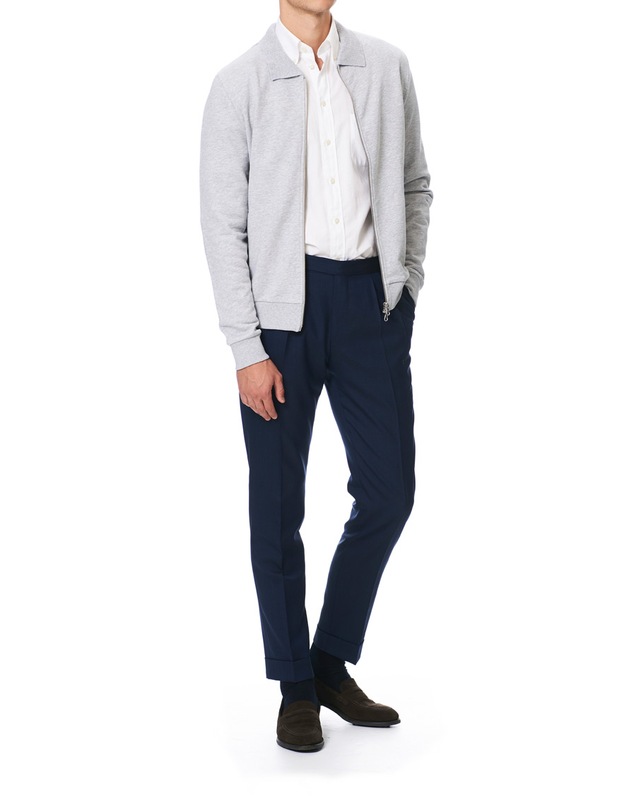 Herre | Trøjer | Stenströms | Cotton College Zip Cardigan Grey