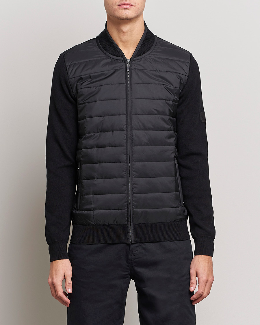 Herre | Full-zip | Barbour International | Baffle Zip Through Sweater Black