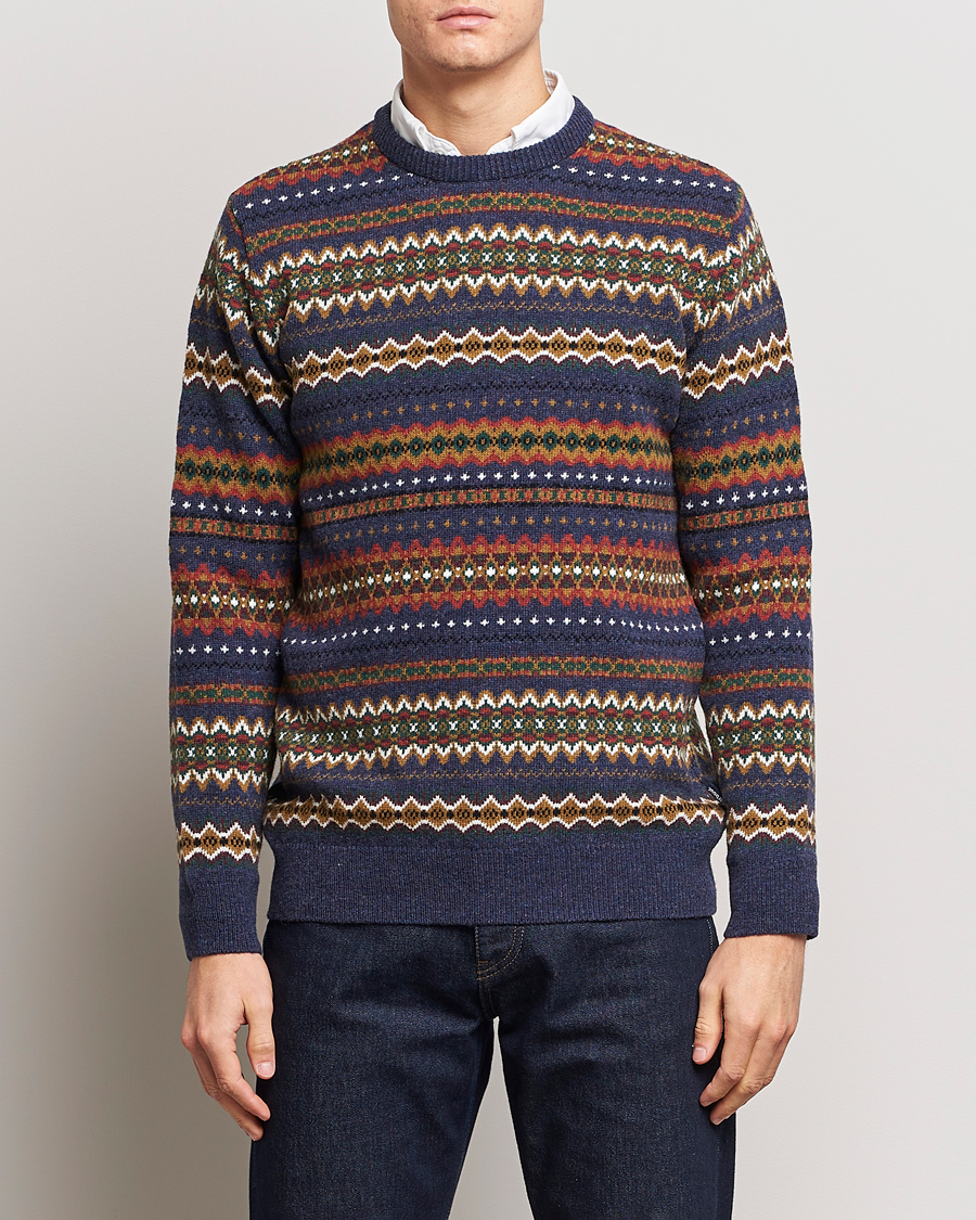Herre | Barbour Lifestyle | Barbour Lifestyle | Case Fairisle Crew Navy Marl