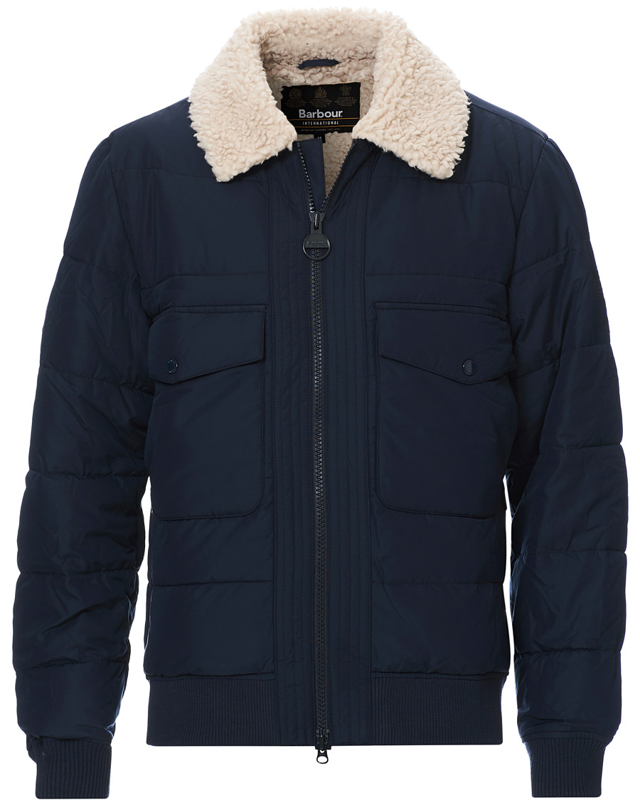 Herre | Jakker | Barbour International | Steve McQueen Java Quilt Pilot Jacket Navy