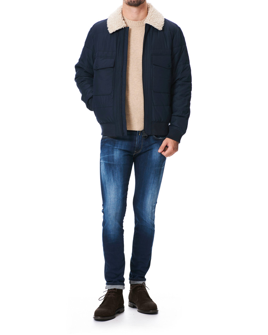 Herre | Jakker | Barbour International | Steve McQueen Java Quilt Pilot Jacket Navy