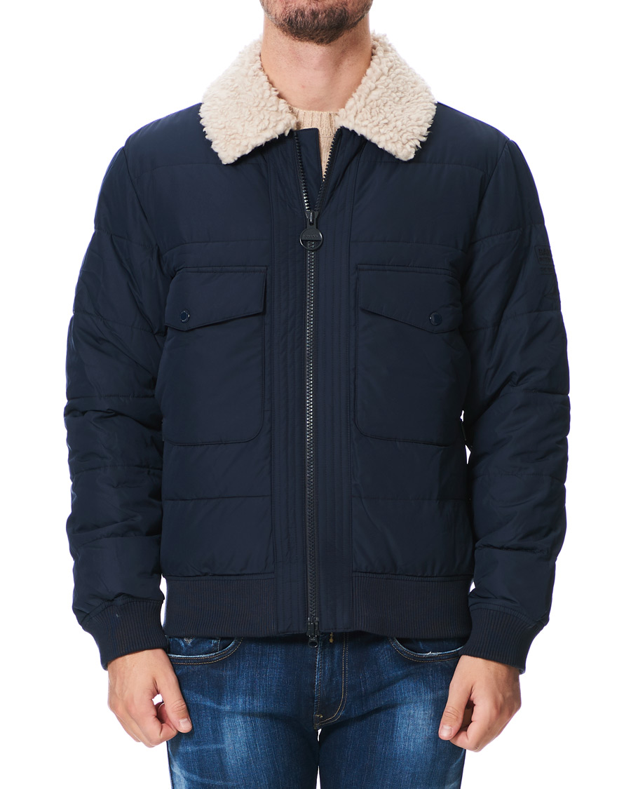 Herre | Jakker | Barbour International | Steve McQueen Java Quilt Pilot Jacket Navy