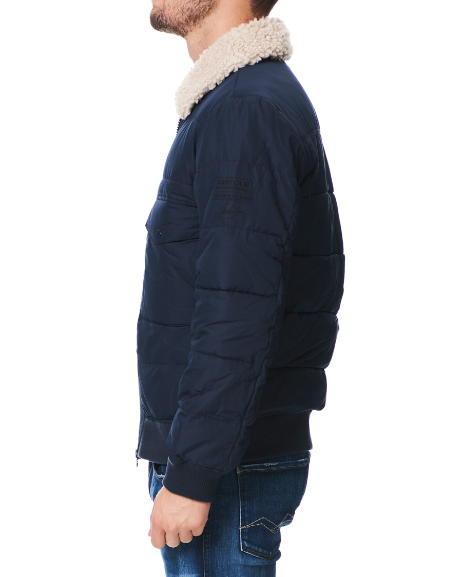 Herre | Jakker | Barbour International | Steve McQueen Java Quilt Pilot Jacket Navy