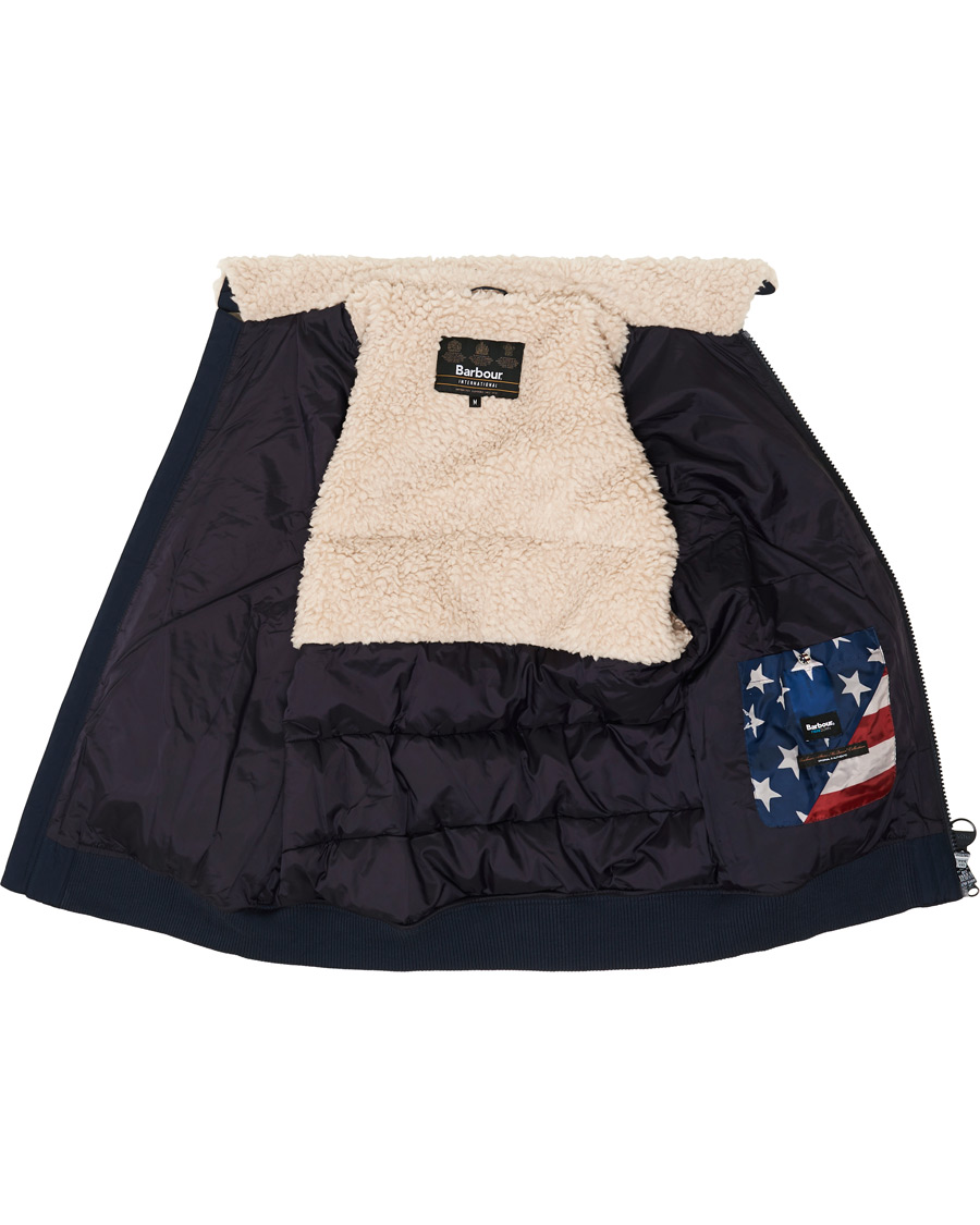Herre | Jakker | Barbour International | Steve McQueen Java Quilt Pilot Jacket Navy