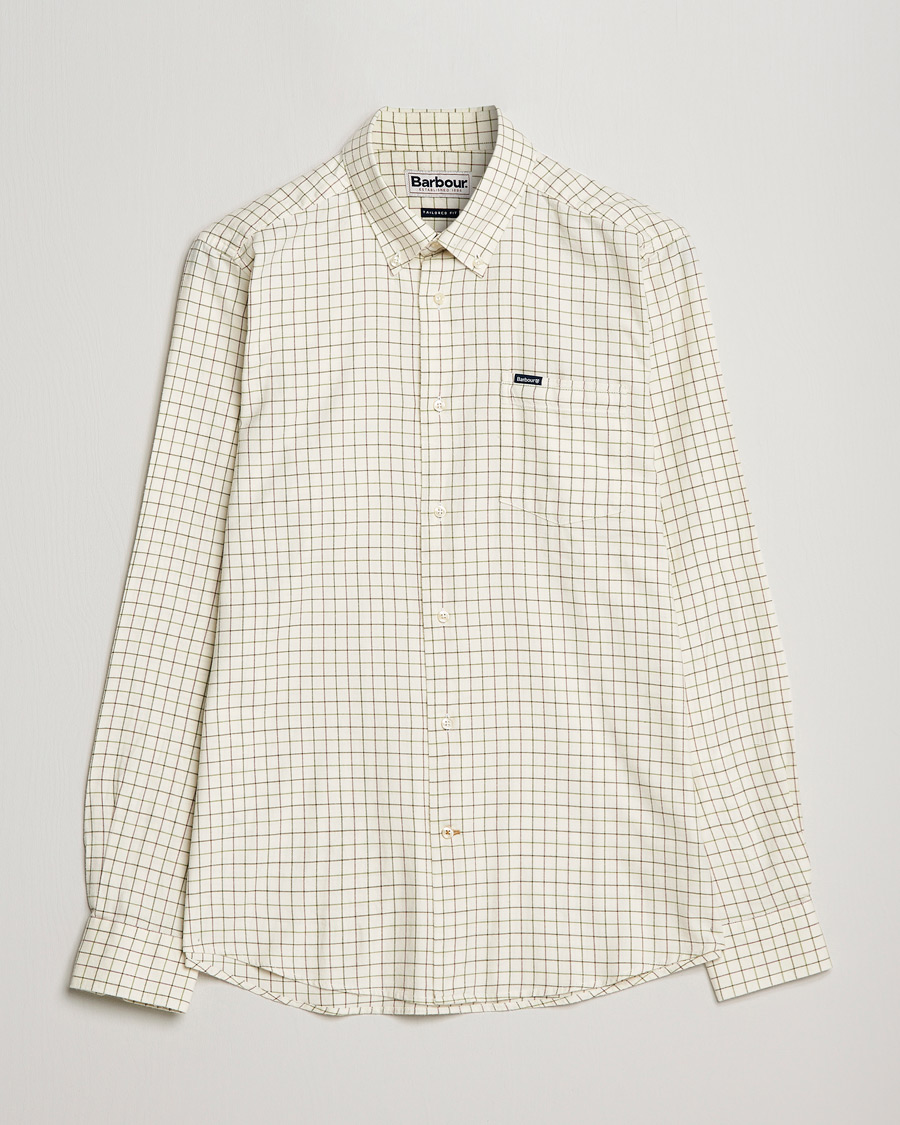 Herre | Skjorter | Barbour Lifestyle | Dillon Check Flannel Shirt White/Green