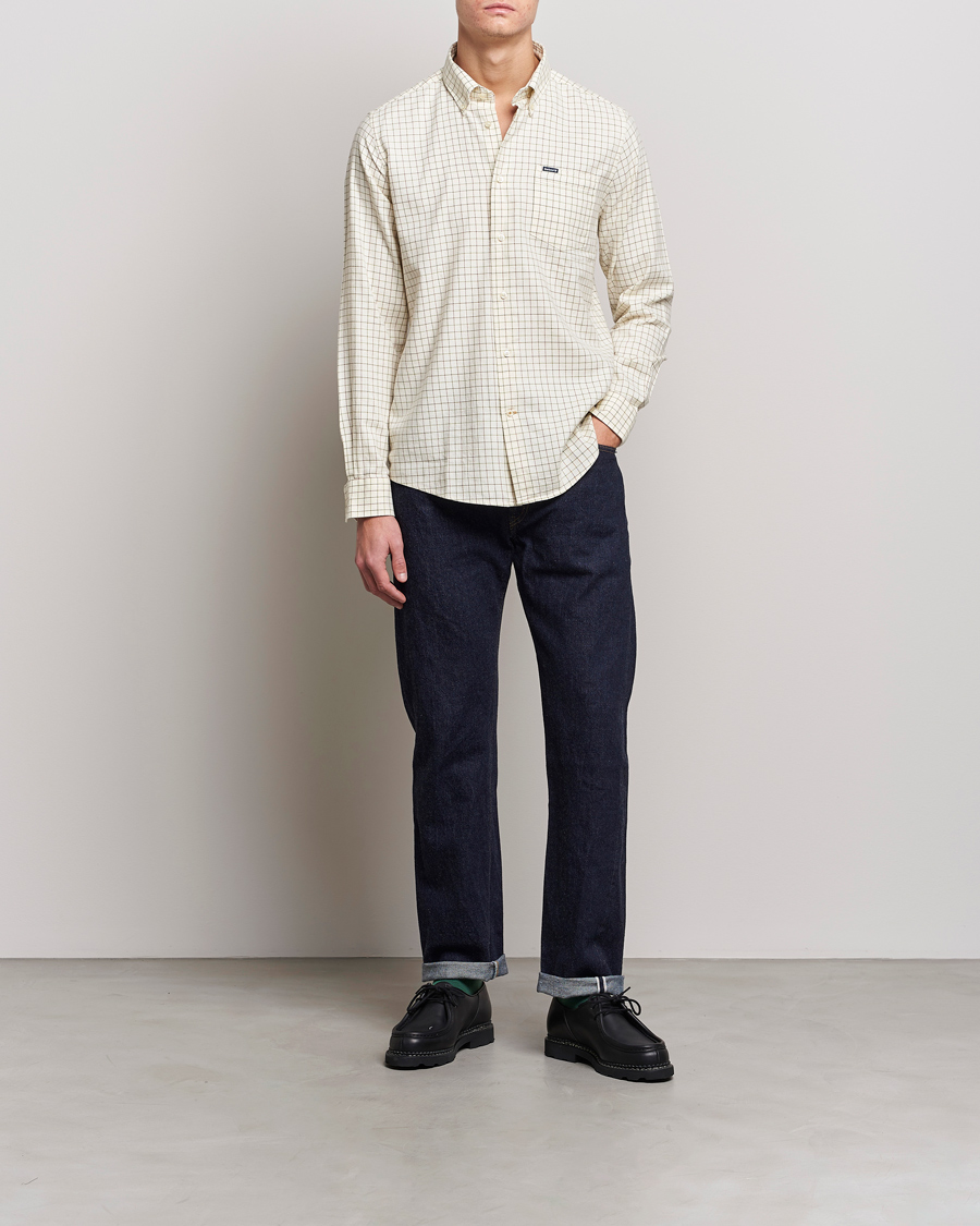 Herre | Skjorter | Barbour Lifestyle | Dillon Check Flannel Shirt White/Green