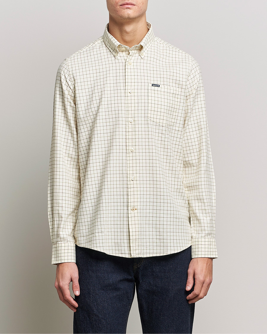 Herre | Skjorter | Barbour Lifestyle | Dillon Check Flannel Shirt White/Green