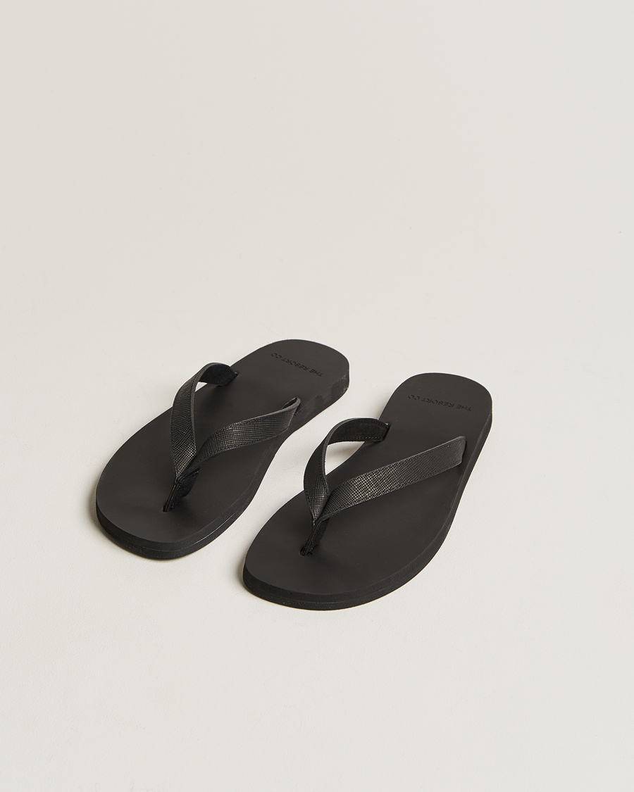 Herre | The Resort Co | The Resort Co | Saffiano Leather Flip-Flop Black