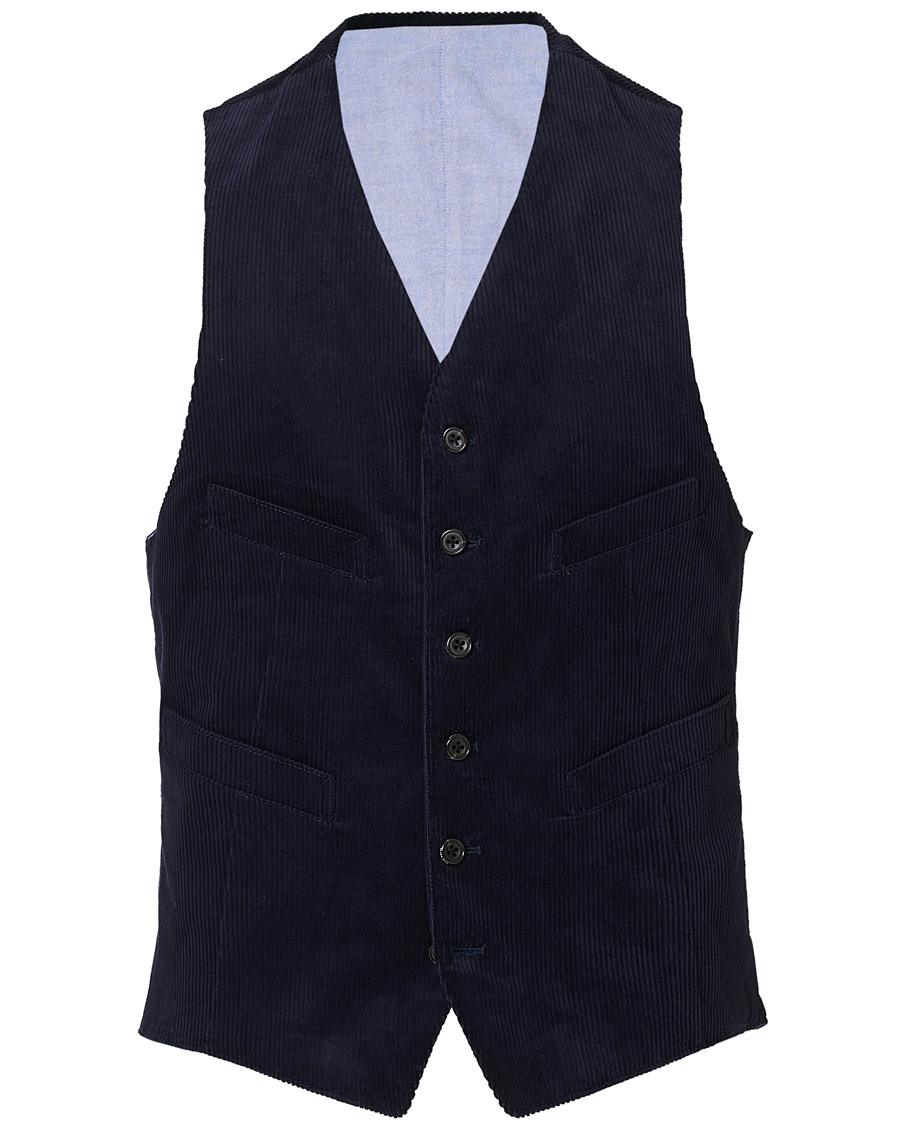 Herre | Jakker | BEAMS PLUS | Corduroy Vest Dark Blue