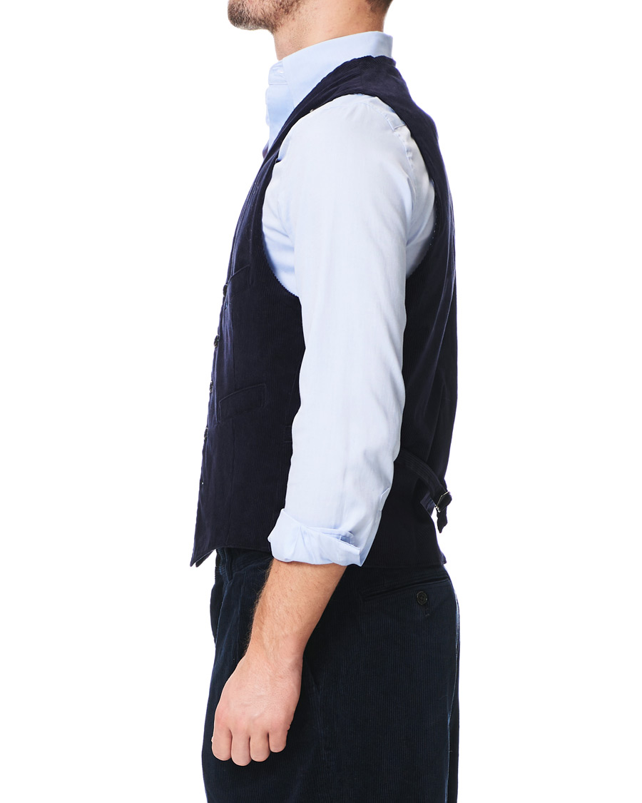 Herre | Jakker | BEAMS PLUS | Corduroy Vest Dark Blue