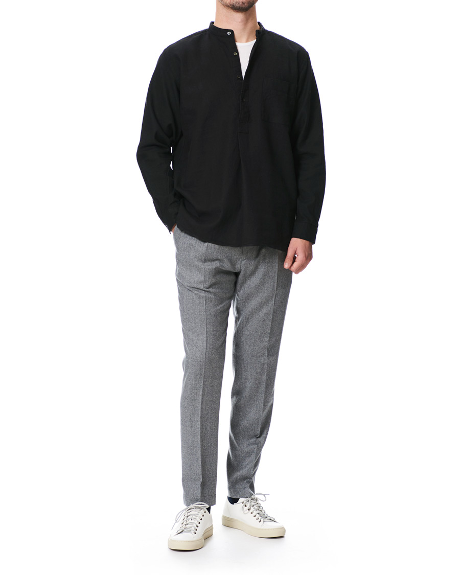 Herre | Skjorter | BEAMS PLUS | Mandarin Collar Popover Shirt Black