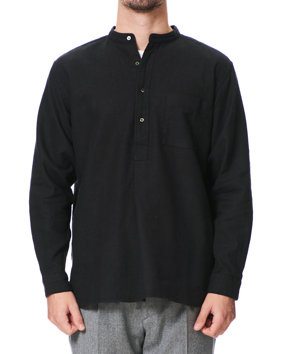 Herre | Skjorter | BEAMS PLUS | Mandarin Collar Popover Shirt Black