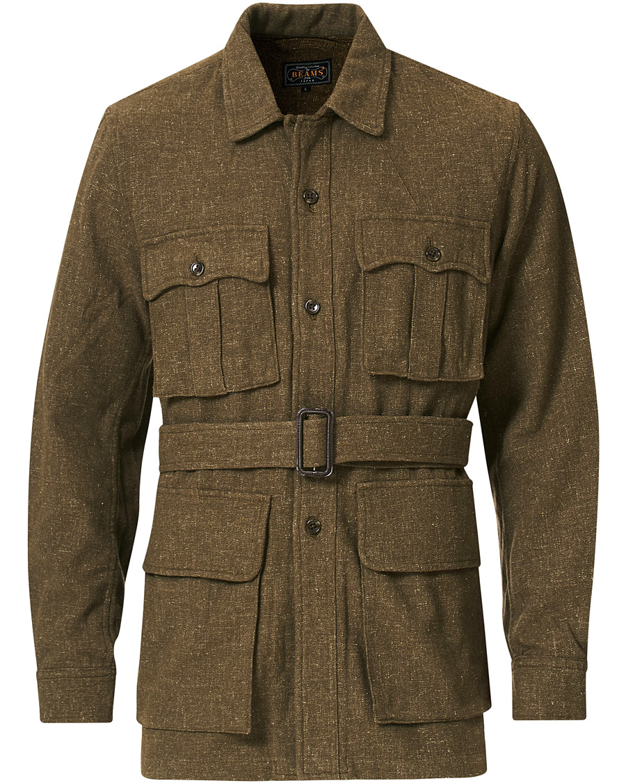 Herre | Jakker | BEAMS PLUS | Belted Safari Jacket Olive