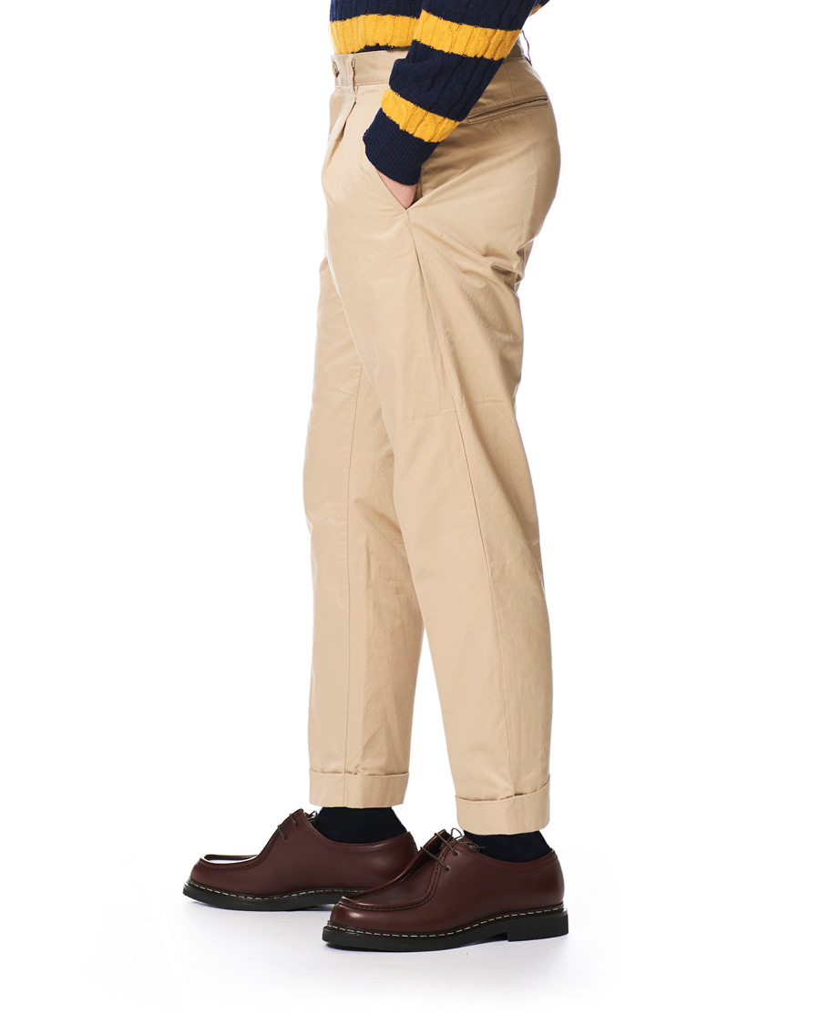 Herre | Bukser | BEAMS PLUS | Slim Fit Pleated Chinos Beige