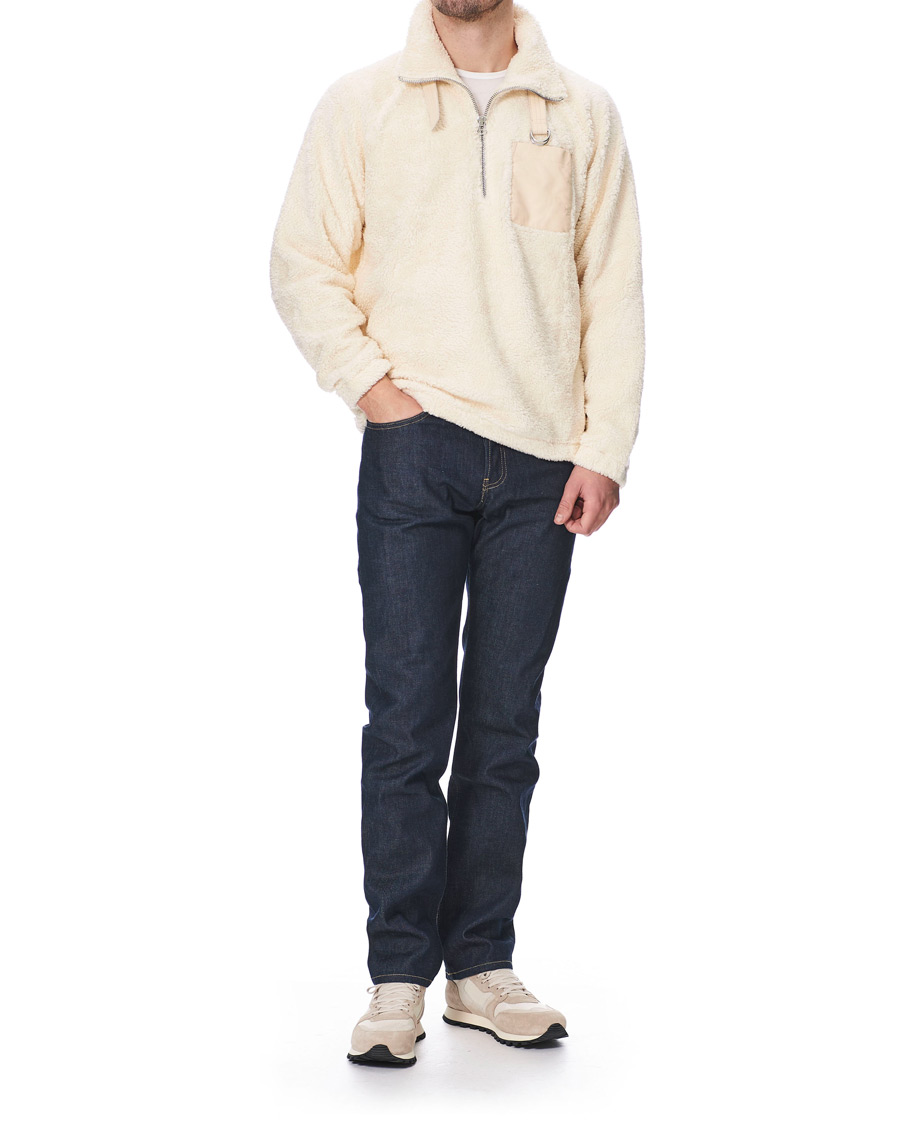 Herre | Trøjer | Helmut Lang | Shaggy Half Zip Fleece Winter White