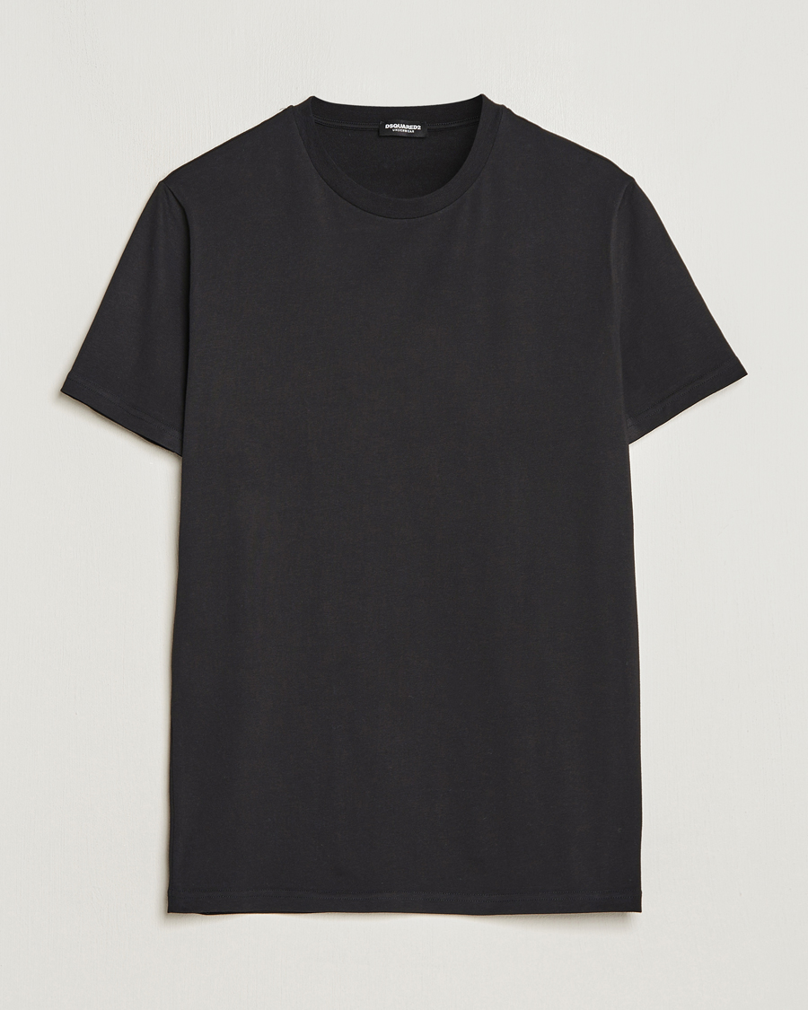 Herre | Sorte t-shirts | Dsquared2 | 2-Pack Cotton Stretch Crew Neck Tee Black