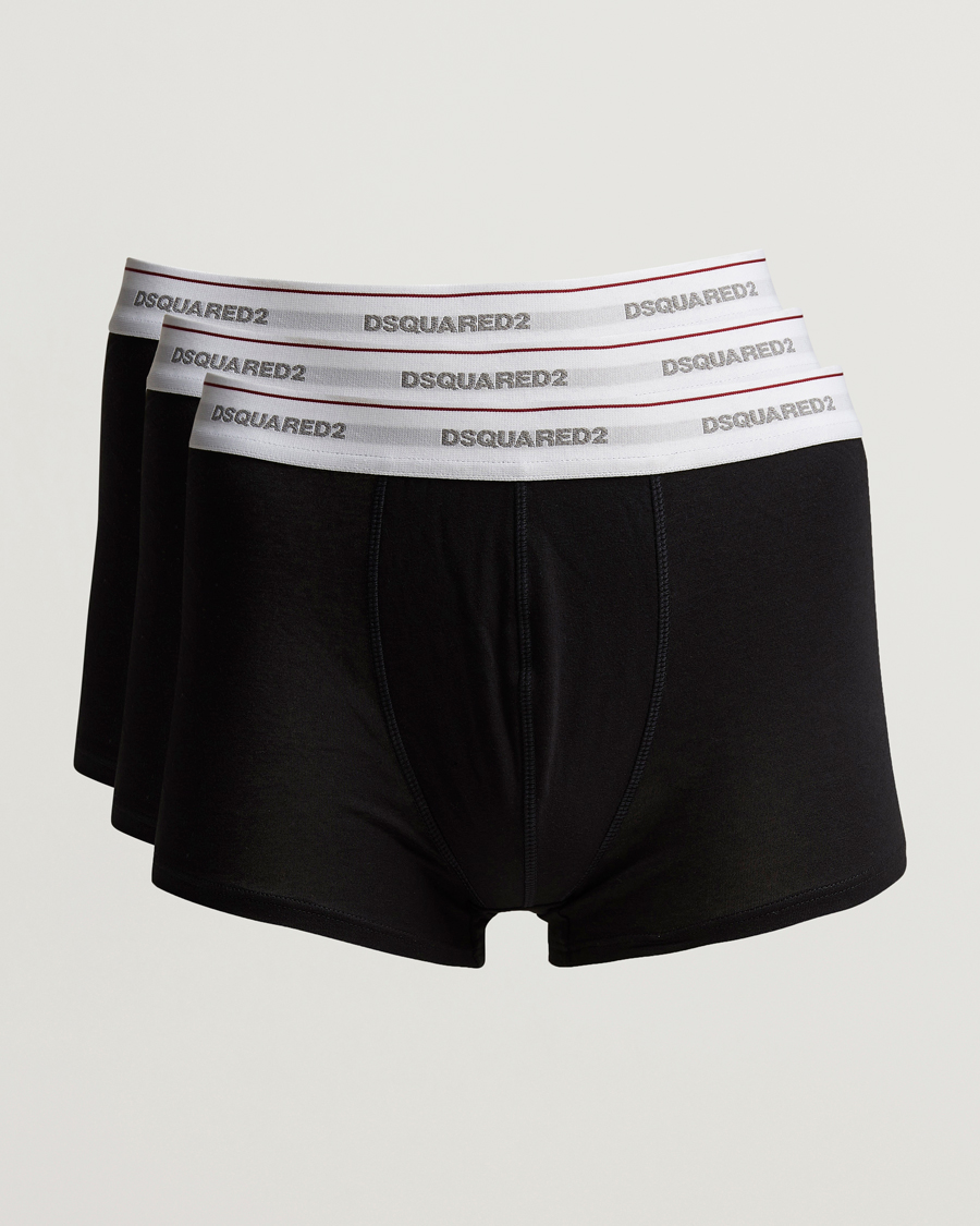 Herre | Undertøj | Dsquared2 | 3-Pack Cotton Stretch Trunk Black